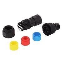 Amphenol LTW CC-03BFMB-QL8APP Standard Circular Connector X-Lok, Middle Size, Plastic, 20A, 03 pins, Female Connector, Male Contact, Straight, Push Lock, Screw-in, Field Installable, F6.0 - F12.0mm, IP68