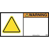 HellermannTyton 596-00644 Signal Word Label Pre-Printed Header Label, WARNING, Blank Yellow Triangle, 1.35 x 2.75", UV Stable PET, OG, 250/roll