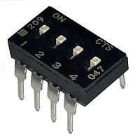 CTS Electronic Components 209-4LPS DIP Switches 4 switch sections SPST