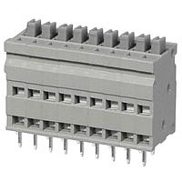 Same Sky (formerly CUI Devices) TBL009V-254-09GY-2GY Fixed Terminal Blocks Terminal block, screwless, 2.54, Vertical, 9, Gray w Gray Button