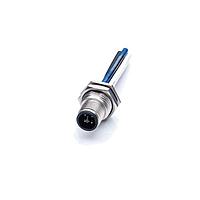Amphenol LTW M12T-04PMMS-SF8B50 Sensor Cables / Actuator Cables M12 Circular Metric Connector, T Code, Metal, 12A, 04 pins, Male Connector, Male Contact, Hexagonal, Screw Thread, Solder, Receptacle With Cable/Wire, Length 500mm, IP68 / IP69K