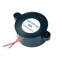 Same Sky (formerly CUI Devices) CEP-4411AC Piezoelectric buzzer, 41.8 mm round, 22.0 mm deep, P, 2.8 kHz, 110 V, wire leads, driving circuit