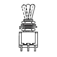 Electroswitch A221P32YZQ Toggle Switches MINIATURE SWITCH DPDT On-Off-On 6A