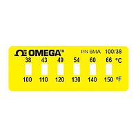 OMEGA 6MA-A-250/121-30 Non-Reversible, Six Point Horizontal Temperature Label (300 °F)