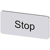 SIEMENS 3SU19000AC810DS0 Labeling Plate, Stop INSCR. LABEL, SILVER 12.5 X 27MM, STOP
