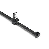 HellermannTyton 156-01807 Cable Tie Mounts Blind Hole Mount Outside Serrated Tie 1/4" Thread/Non-Thread Hole, 6", 50lb, PA66HS, Black,