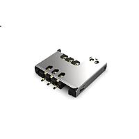 GCT (Global Connector Technology) SIM2070-6-0-30-00-A Card Connectors SIM Card Connector - 3.44mm Profile,Receiver type 6 Pin, SMT, with Normally Closed Card Detection switch
