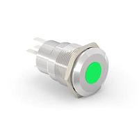Alcoswitch - TE Connectivity 3-2213765-3 Pushbutton Switches AV19 SPL 5A SPOT LED GREEN 12V