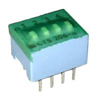 CTS Electronic Components 206-4ST DIP Switches SPST 4 switch sections