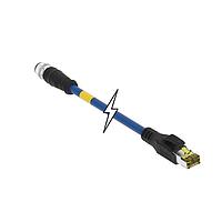 Molex 1203410505 Cat 6a CORDSET M12 TO RJ45 CAT6A BLUE PUR 5M