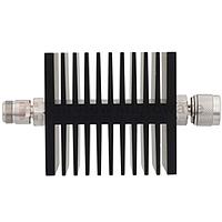 Fairview SA18NFNM50W-10 10 dB Fixed Attenuator N Female To N Male Directional Up To 18 GHz Rated To 50 Watts With Black Aluminum Heatsink Body