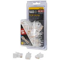 Klein Tools VDV826704 Connector Kits Pass-Thru Modular Data Plugs, RJ-45-CAT6A, UTP, 50-Pack