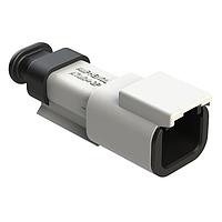 Amphenol SINE Systems ATM04-2P-SR01WT Connectors 2 Position, Receptacle, Pin, Strain Relief End Cap, White Body
