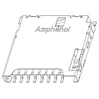 Amphenol Commercial Products 1140084168 Card Connectors Micro SD 8 Pin PCB Gold