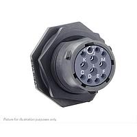 Eaton Souriau-Sunbank UTSX714E12S Receptacles Jam nut receptacle, without backshell, with 12 female solder contacts, IP68/69K in unmated conditions