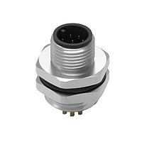 Wurth Elektronik 643050100608 Plugs WRCIRC M12 Screw Coding A Panel Solder Bucket Metal with Rear Panel Nut PG9 Male connector, polarity 8