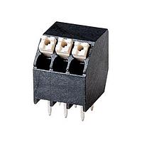 Same Sky (formerly CUI Devices) TBLH13-350-10BK Fixed Terminal Blocks Screwless, High Temperature, Angled, 3.50 mm pitch, Black with Gray Button