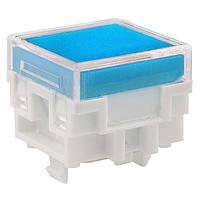 NKK Switches AT477JG Button SQ CLR LENS/BLU FLTR LB W/ INCNDSCNT LAMP