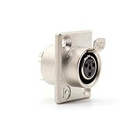 Io Audio Technologies IO-TXLR4-F-JLX XLR Connectors 4-Pin Tiny XLR Chassis Connector, Female, Nickel Housing, Solder Cups