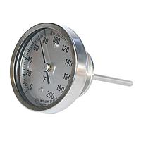 OMEGA JJ-0-200F-4 3 in and 5 in Dial Sanitary Thermometer with 1 1/2 in Triclamp (200 °F, 1 1/2 in, Tri-Clamp, 4 in)