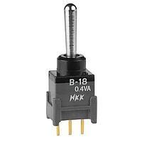 NKK Switches B18AP Toggle Switches (ON)OFF(ON) .394 BAT STRT PC .4VA