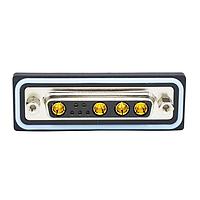 NorComp CDFR9W4213L261 Mixed Contact D-Sub Connectors 9W4 R/A solder F FL 4-40 thrd brkt 20Amp