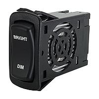 Carling Technologies LD351NN1-3AAFE-1FC Rocker Switches 1-pole, 10A 12VDC, Illuminated, White Lens and White Lens, Dimmer Control with Laser Etched, Rocker, .230 Tabs, Snap-In bracket