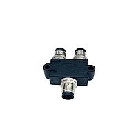 NorComp Y58-D04-FFFR001 Y-Adapter Female to Female to Female M12 Adapter 4 Position Y Splitter