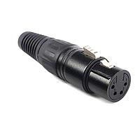Io Audio Technologies IO-XLR4-F-BK-JL Connectors 4-Pin XLR Chassis Connector, Female, Black Housing/Silver Contact, Solder Cup