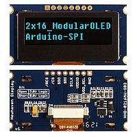 Newhaven Display NHD-0216AW-SB3 OLED Displays OLED 2 X 16 CHAR SPI MPU Thru Hole