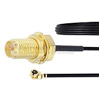 Fairview FMCA1017 RP SMA Female Bulkhead to UMCX 2.5 Plug Cable 1.13mm Coax and RoHS Compliant