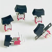 E-Switch 400MSP4R6BLKVS21RE Rocker Switches 3A 120VAC or 28VDC (On)-Off-(On) SPDT