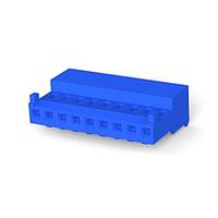AMP Connectors - TE Connectivity 3-643815-9 Receptacle Housing 9P 26AWG TIN CLSD W/TAB WHT W/BLU STRP