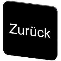 SIEMENS 3SU19000AF160AG0 Labeling Plate, Zurueck INSCR. LABEL, BLACK 22 X 22MM, ZURUECK
