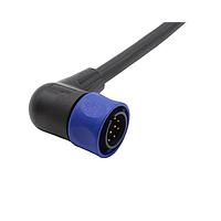 Bulgin PXP4002/010/10P Sensor Cables / Actuator Cables Pre-wired Flex Cable Connector - Right Angle - 10m - 10 Contacts - Plug