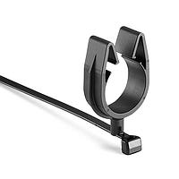 HellermannTyton 156-01791 Standard Cable Ties MOC Clip, 22 mm Transverse, Assembled to T50SMVC Swivel Tie, PA66HIRHSUV, Black, 1000/ctn