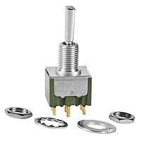 NKK Switches M2024ES1G01 Toggle Switches ON-ON-ON .45 FLATTED 1/4" BUSHNG SLDR LUG