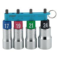 TOP Kogyo EDX-1724HS Alpha socket set (with holder) (EDS17, 19, 22, 24mm)