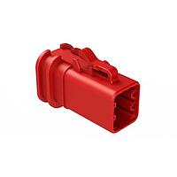 Amphenol SINE Systems ATP06-6S-OMRED Overmold 6-Position Female Plug, Overmold Compatible, Red