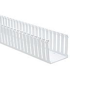 HellermannTyton 181-44031 Slotted Wall Wiring Duct Slotted Wall Wiring Duct, 4" x 4", Non-Adhesive, PVC, White, 120ft/Carton
