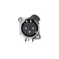 NEUTRIK NC3FAH2-LR-DAE Receptacles Receptacle A series XLR 3 pin female PCBH halo light ring Pin 1 isolated ground contact/shell/front panel connected plastic/gold disassembled compound push