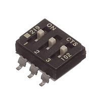 CTS Electronic Components 219-3ES DIP Switches SURFACE MOUNT, GOLD DIP SWITCH, 3-POLE, EXTENDED ACTUATOR, BOTTOM SEAL, TUBE PACK