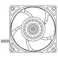 Sanyo Denki 9GA0812A2001 Axial DC Axial Fan, 80x80x32mm, 12VDC, Low Power, Tachometer