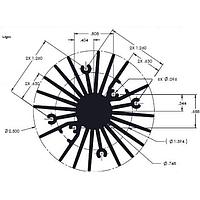Wakefield Thermal 19755-XXL-AB W/O ANO Heatsinks Radial Fin Heat Sink for LED, 10 Inch Fin without Black Anodized