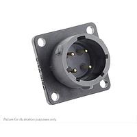Eaton Souriau-Sunbank UTSX012E4P Receptacles Square flange receptacle, without backshell, with 4 male solder contacts, IP68/69K in unmated conditions