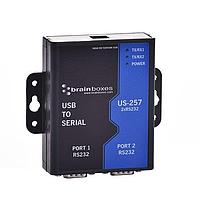 Brainboxes US-257 USB to RS-232 USB 2 Port RS232 1MBaud