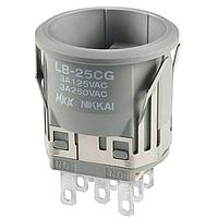 NKK Switches LB25CGW01 Pushbutton Switches DPDT ON-(ON) SW PB No Cap Included