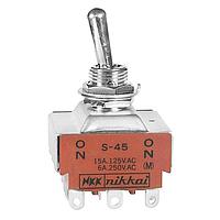 NKK Switches S45 Medium capacity standard size toggles 4PDT ON-MOM 15A SOLDER LUG