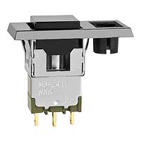 NKK Switches MB2411JG01-A-2A Pushbutton Switches ON(ON)SNAPIN MNT BLK CAP/BZL NO LED SLDR