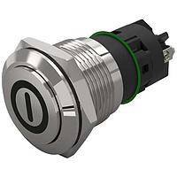 EAO 82-5162.2000.B001 Anti-Vandal 16 mm, Pushbutton, Stainless steel, flush/raised, Solderingterminal, Maintained, Silver Contacts